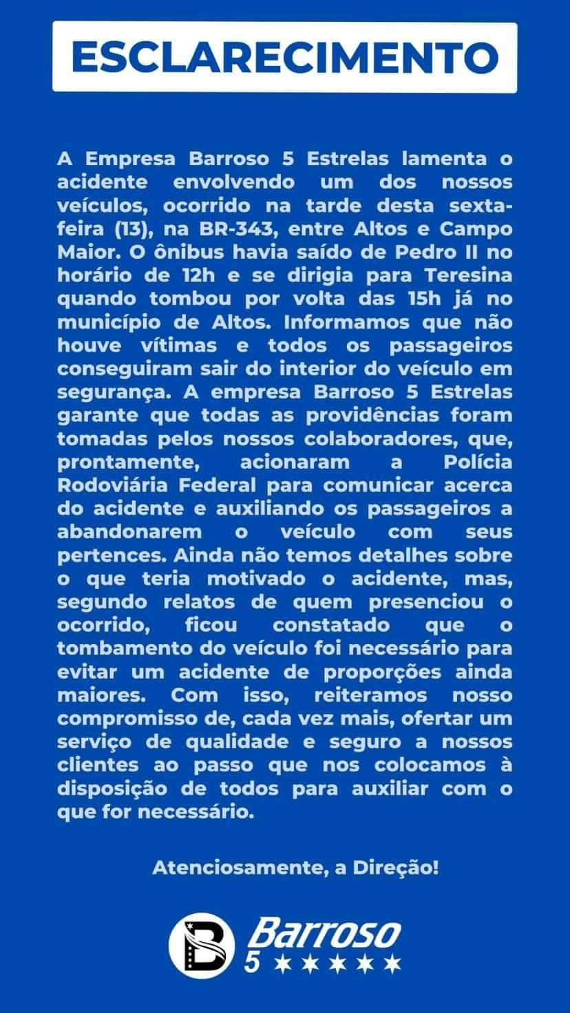 Nota da Barroso