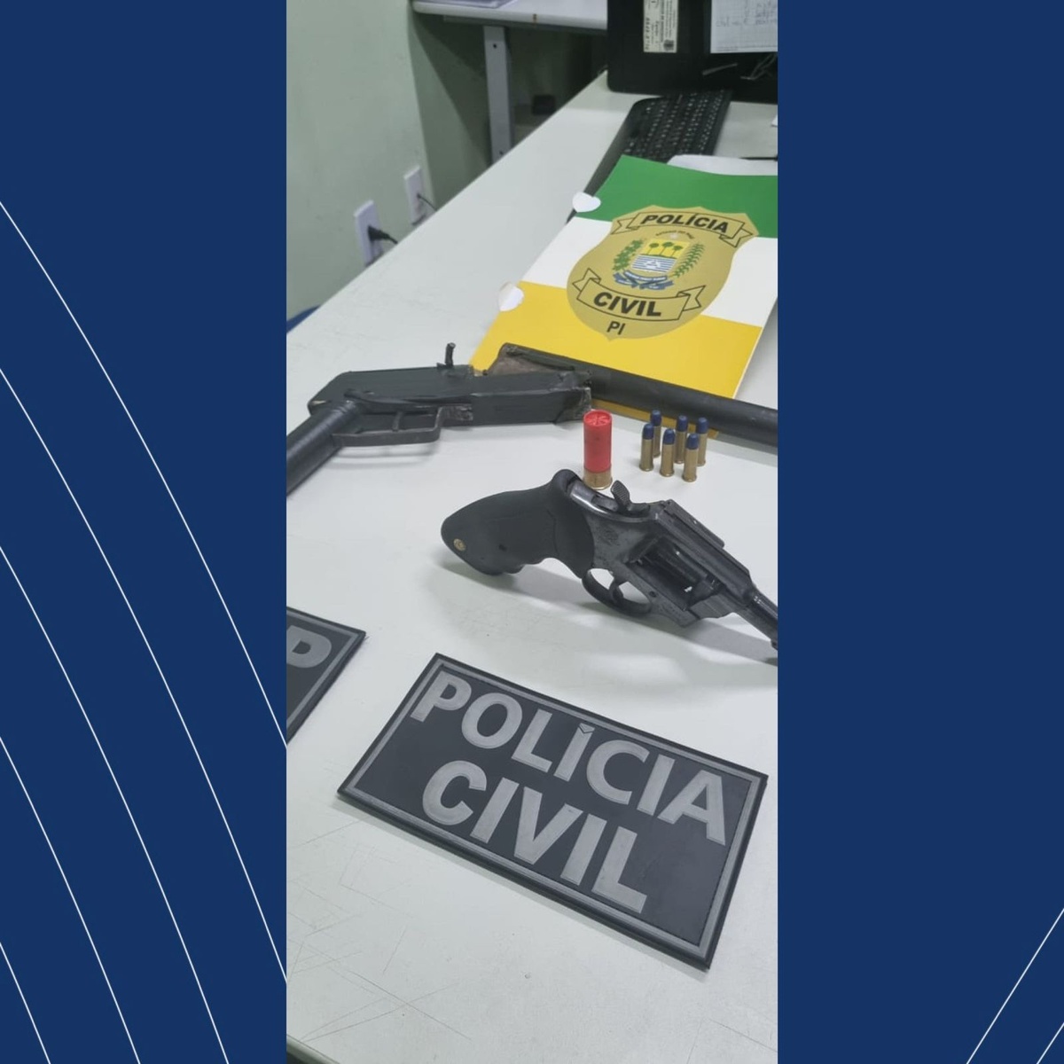 Armas apreendidas pela polícia durante a operação.