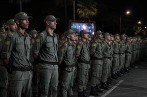 Promoção de policiais militares no aniversário de 188 anos da PM-PI (Foto: Narcílio Costa/Correio Piauiense)