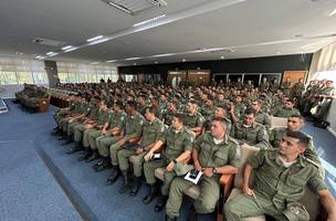 Distribuição de novo efetivo de policiais do Piauí (Foto: Reprodução/Ascom)