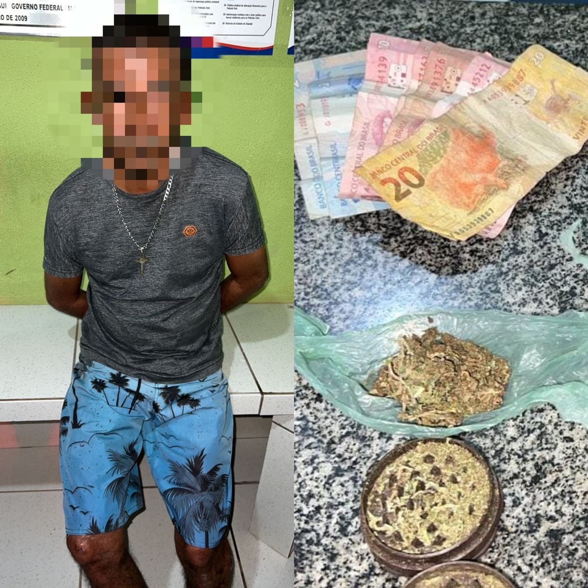 Dona de bar é preso com arma e droga em Santo Inácio do Piauí.