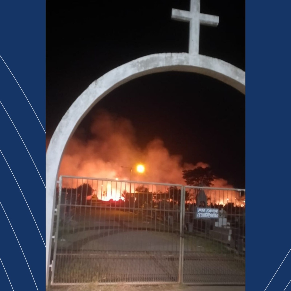 Incêndio de grandes proporções atinge cemitério em Campo Maior.