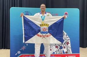 O soldado Stanley Torres, atleta da Polícia Militar do Piauí, se tornou campeão mundial de judô (Foto: Reprodução/Ascom)