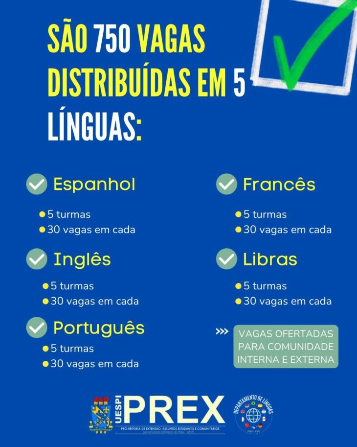 Oportunidade com vagas para cursos de idiomas