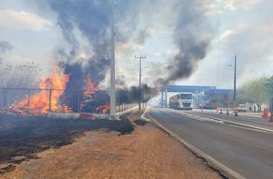 Incêndio no posto da PRF em Campo Maior (Foto: Ascom)