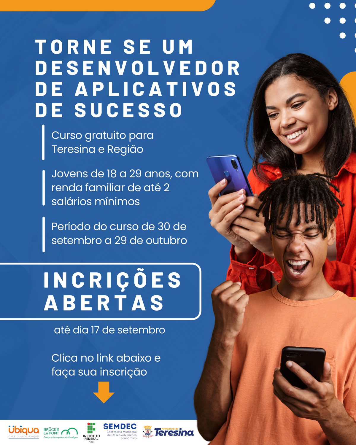 Inscrições abertas para o curso de Desenvolvedor de Aplicativos