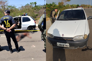 O veículo foi encontrado na Estrada da Alegria, após a Estação de Tratamento de Esgoto da Águas de Teresina. (Foto: Reprodução/Redes Sociais)