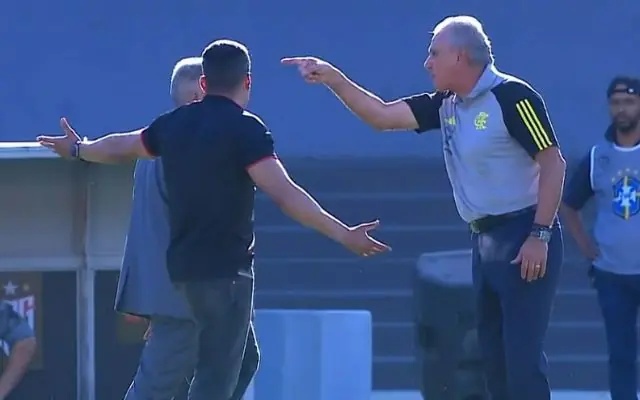 Tite (técnico do Flamengo) e Jair Ventura (Técnico do Atlético-GO).