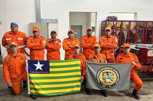 Equipe do Corpo de Bombeiros chegam no Rio Grande do Sul. (Foto: Ascom/Corpo de Bombeiros)