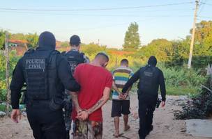 Presos acusados de homicídio em Parnaíba. (Foto: Ascom SSP)