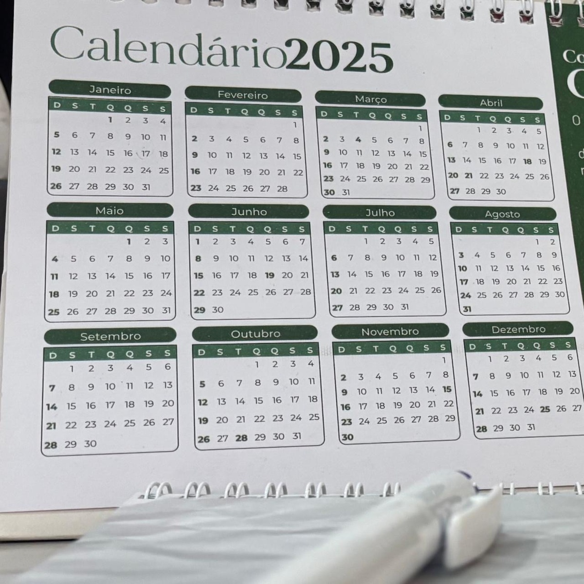 Calendário 2025.