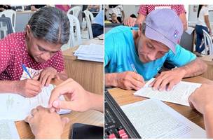 Beneficiários assinam contrato do MCMV Rural. (Foto: Ascom/Prefeitura de Boa Hora)