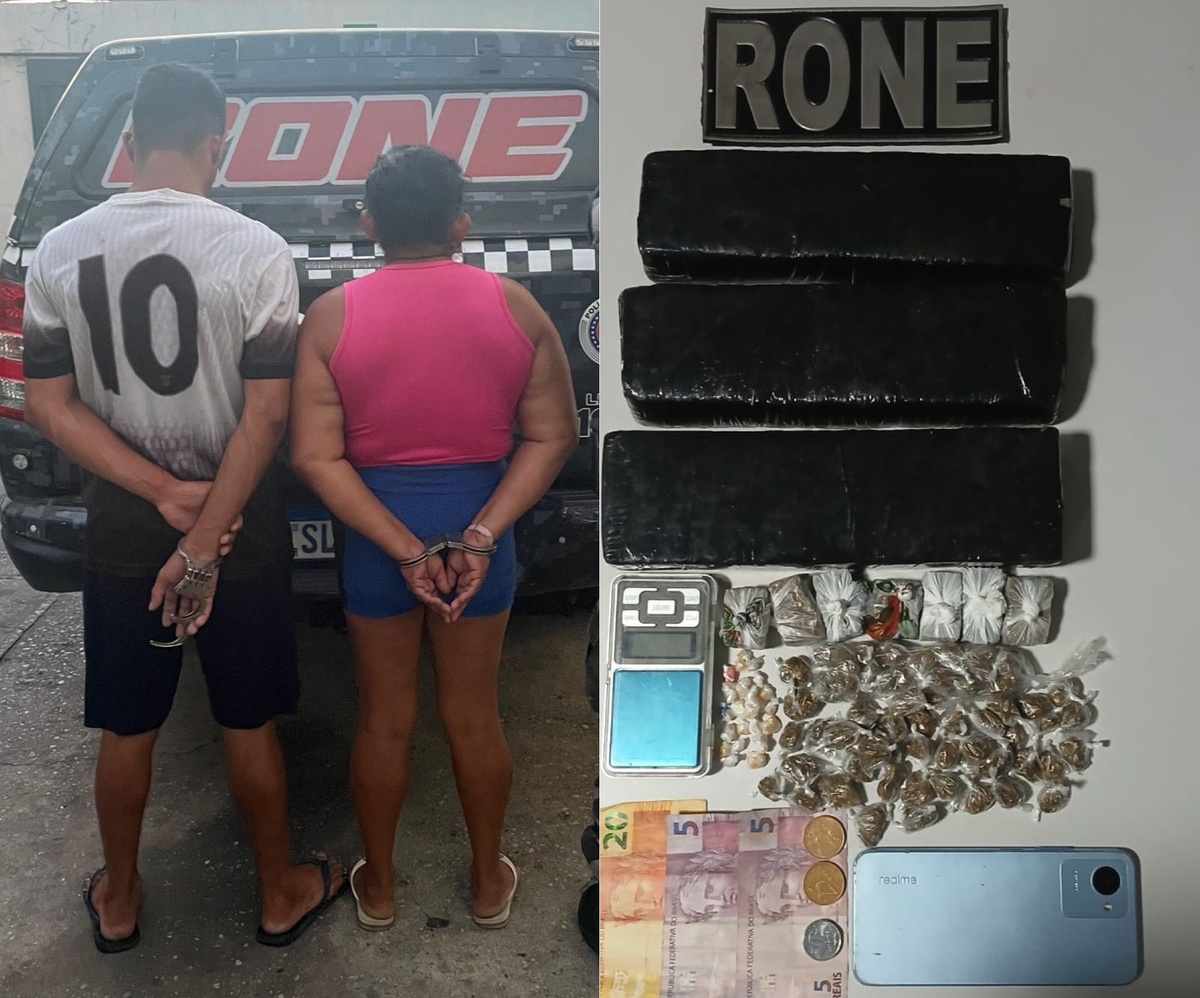 Casal é preso com drogas embaladas para venda na zona leste de Teresina.
