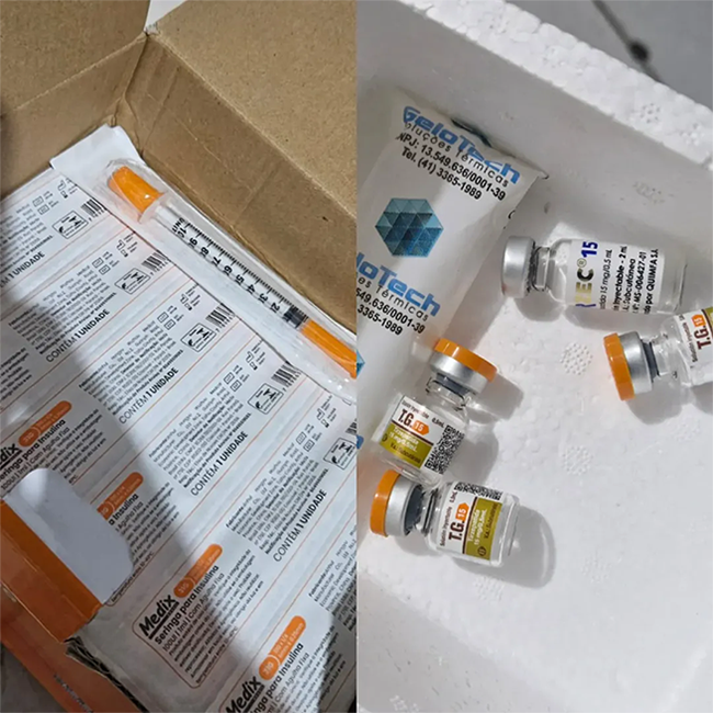 Materiais apreendidos durante a ação policial.