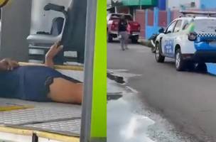 Passageira passa mal e ônibus. (Foto: Reprodução/ Redes Sociais)