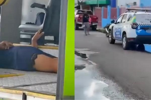 Passageira passa mal e ônibus.