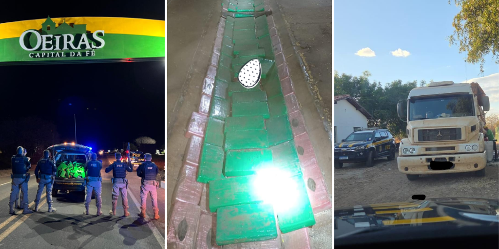 Materiais apreendidos durante a ação policial.