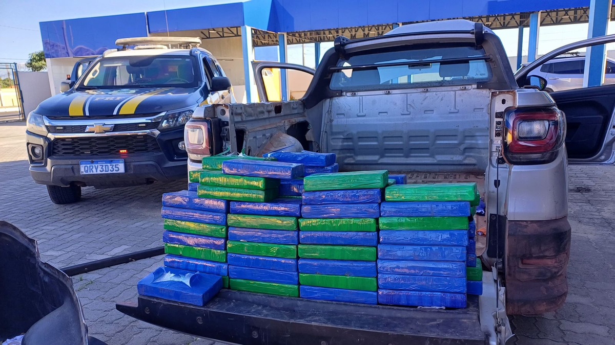 Materiais apreendidos durante a ação policial.
