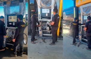 Operação fiscaliza postos para evitar que motoristas recebam menos combustível do que pagam. (Foto: Divulgação/ Ascom)