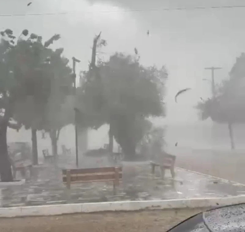 Ventos acima de 80 km/h atingem cidade do Piauí durante fenômeno raro.